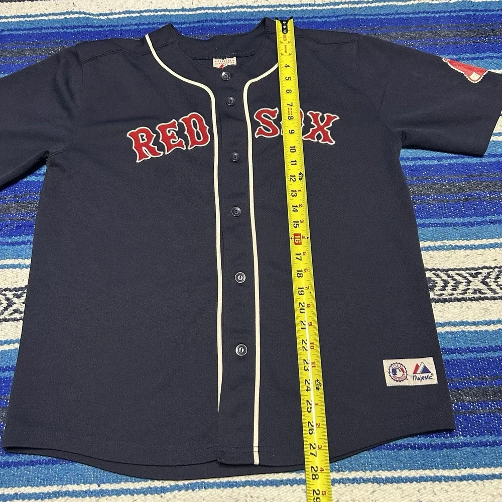 Vintage 90's Majestic MLB Boston Red Sox Alternate Navy Blue Jersey Size Medium